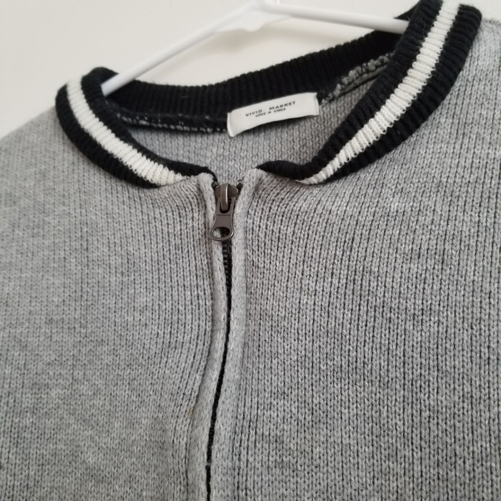 knit bomber jacket with zipper size S - Picture 5 of 5
